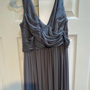 David's Bridal Long Pewter Dress